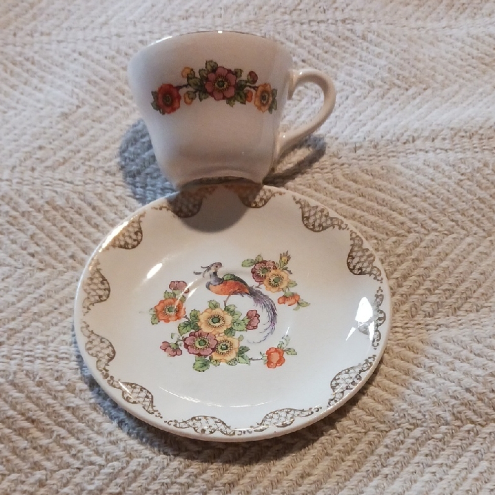 Floral Teacup and Saucer Set
